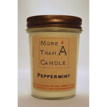More Than A Candle PPT8J 8 oz Jelly Jar Soy Candle, Peppermint