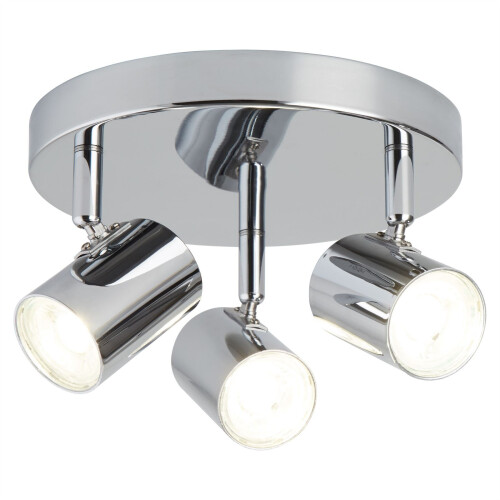 Searchlight Searchlight Rollo 3 Adjustable Chrome Cylinder Head Spots Plate Ceiling Light