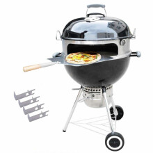 Onlyfire BRK-6023 Pizza Oven Conversion Kit for 57 CM/22.5 Kettle Grills and Smoker, stainless steel ring with thermometer, pizza stone,...