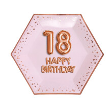 Neviti 773185 Glitz & Glamour-Plate-Large-Pink & Rose Gold-Age 18 Paper
