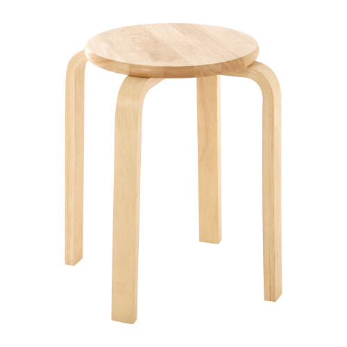 Premier Housewares Rustic Tropical Hevea Wood Stacking Stool, Stackable Kitchen Stool For Breakfast, Durable Counter Stool 1