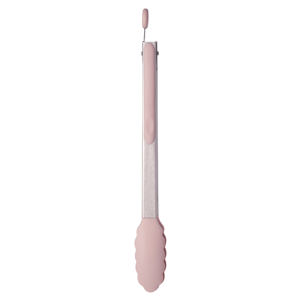 Premier Housewares Silicone Tongs,Stainless Steel Tong With Silicone Tips,Perfect For Grilling, & Food Handling Light/Pink