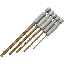 5pc Hss Titanium Coated Hex Shank Metal Drill Bit Set