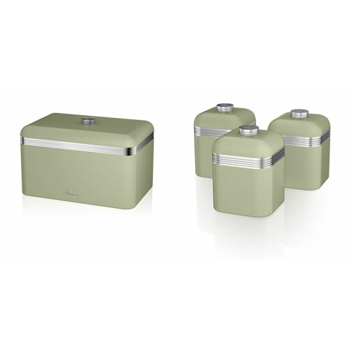 Swan (Green) 4pc Swan Retro Kitchen Storage Set