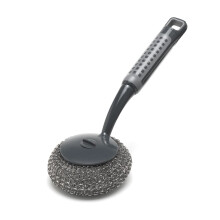 Addis ComfiGrip Long Handled Washing Up Scourer Scrub Brush, Metallic Graphite, 26 x 10 x 12 cm