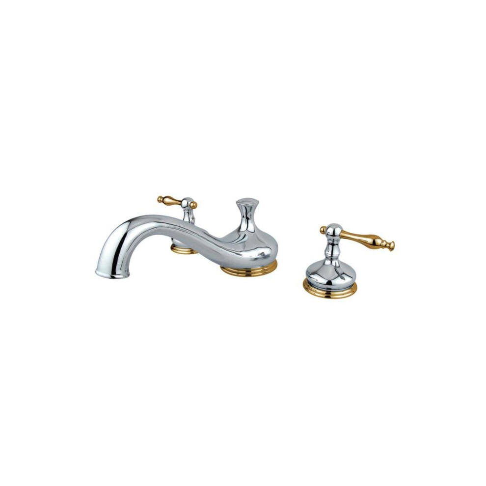 Kingston Brass Ks3334nl Heritage Roman Tub Filler, Chrome & Polished Brass 663370019302