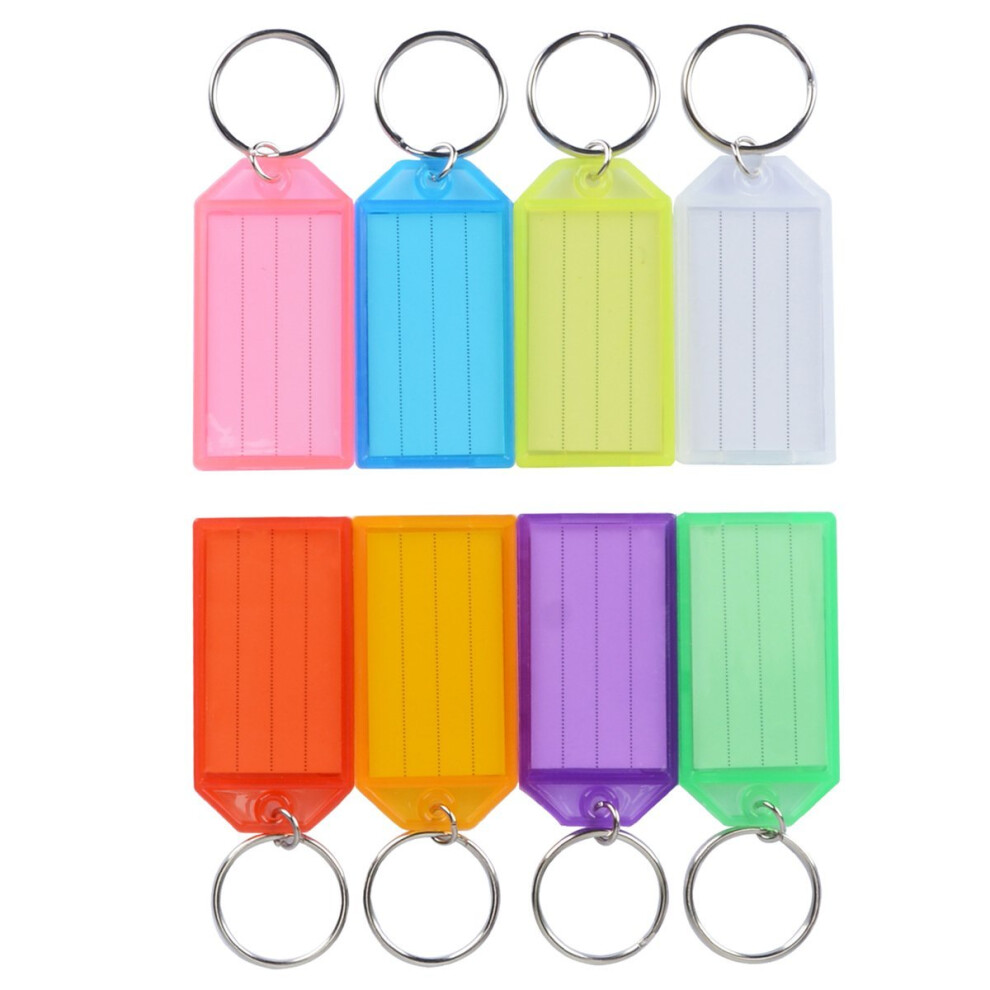 Uniclife 40 Pack Tough Plastic Key Tags With Split Ring Label Window, Assorted Colors 652811968668