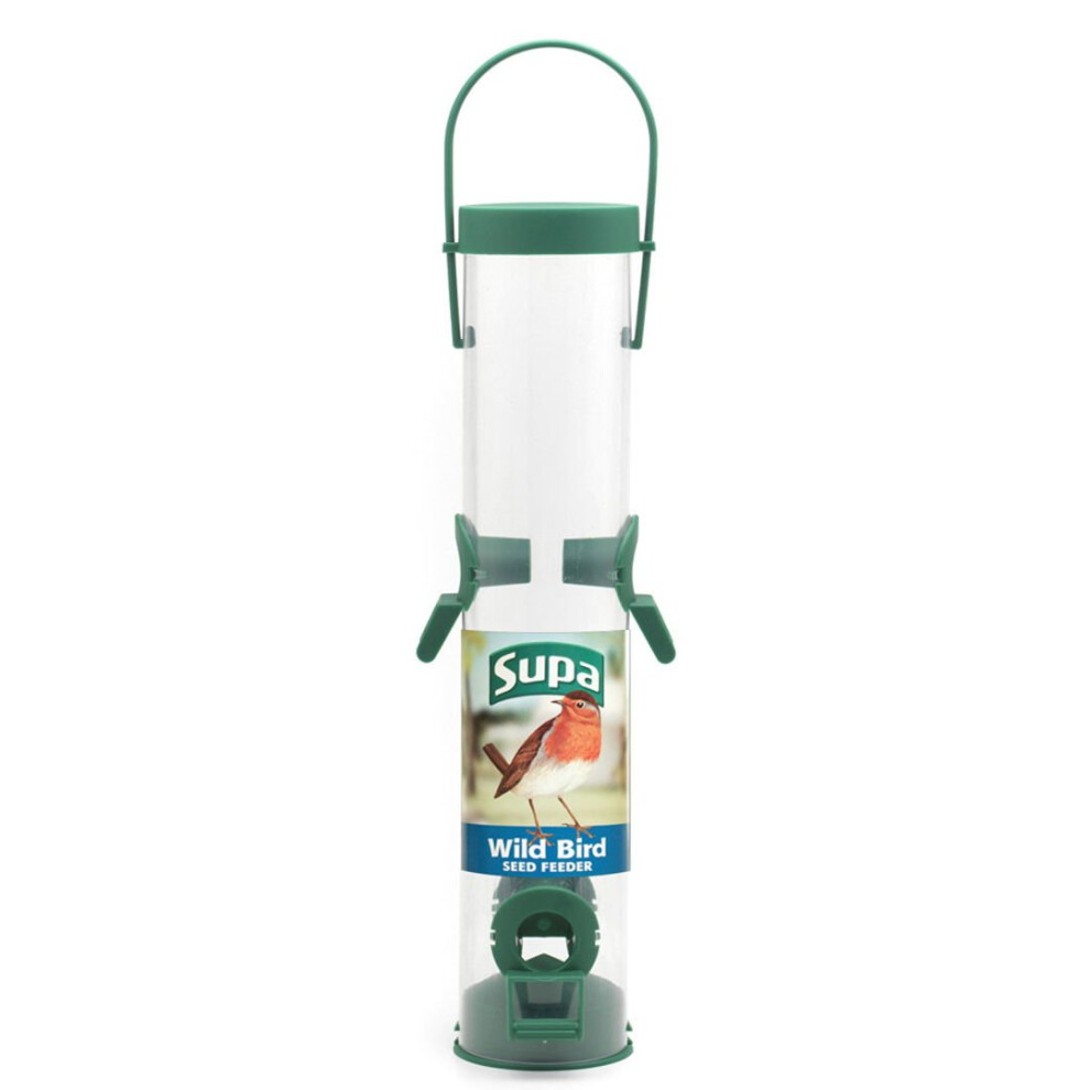 Supa Plastic 4 Port Seed Feeder Green 30cm (12'') (Pack of 6)