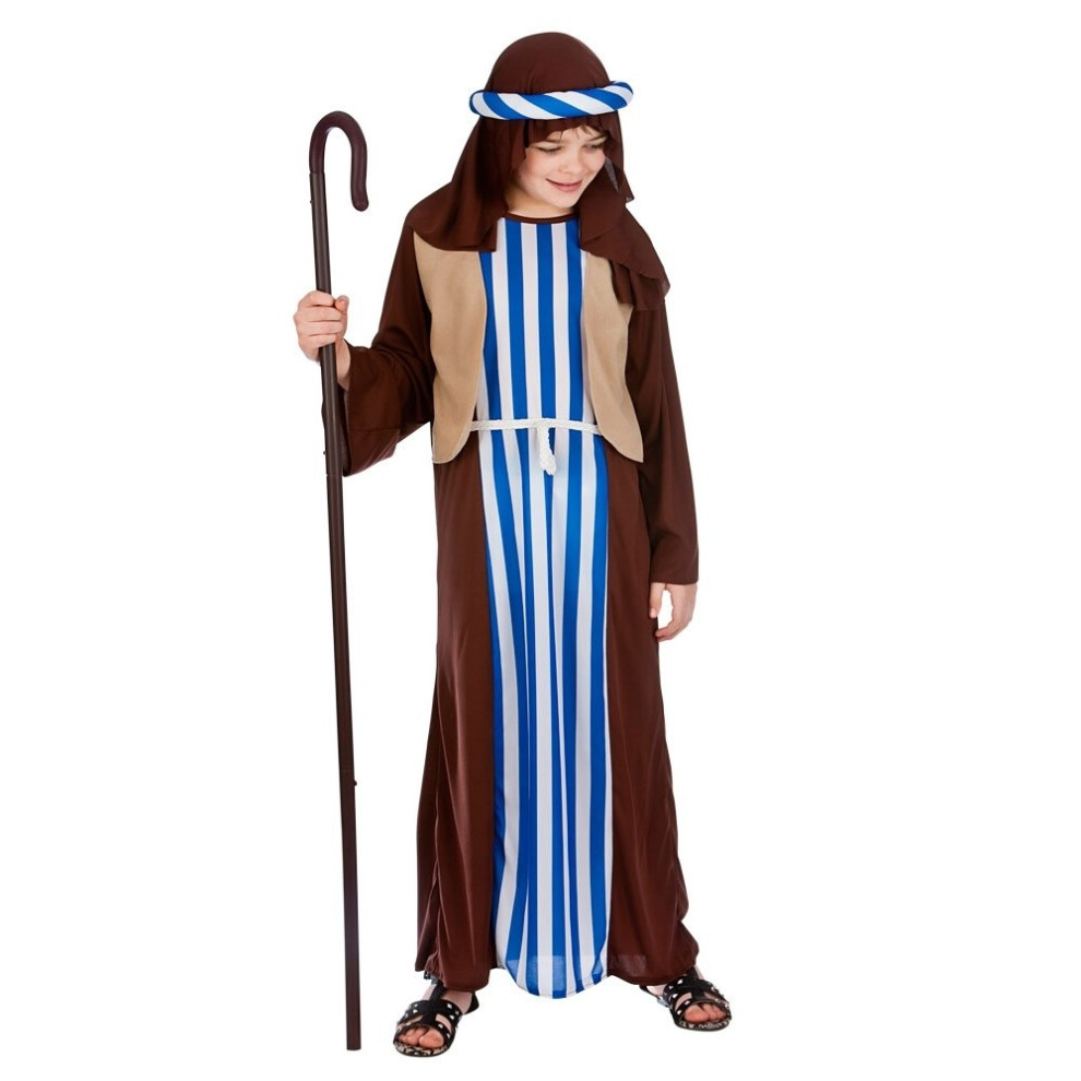 Wicked Costumes (Small) Kids Nativity Joseph Shepherd Costume | Christmas Blue,White,Brown