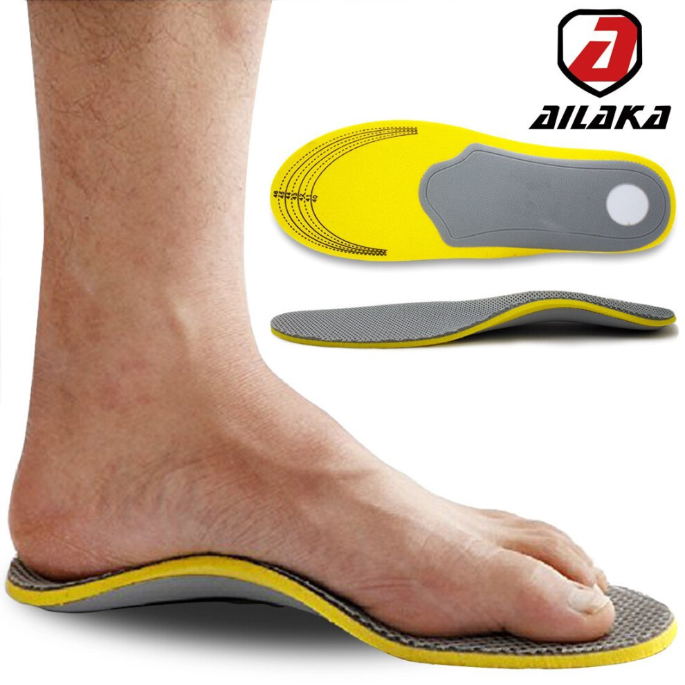 Ailaka Orthotic Cushioning Arch Support Shoe Insole, Unisex Daily Sports Insole for Flat Foot Plantar Fasciitis (UK 3-7)