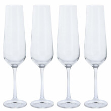 Dartington Crystal Cheers Flute 4 Pack, Crystal, Clear, 5.5 x 5.5 x 24 cm