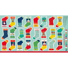 Novelty Christmas Stockings Bunting Advent Calendar Quilting Panel Fabric