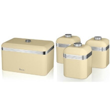 (Cream) 4pc Swan Retro Kitchen Storage Set