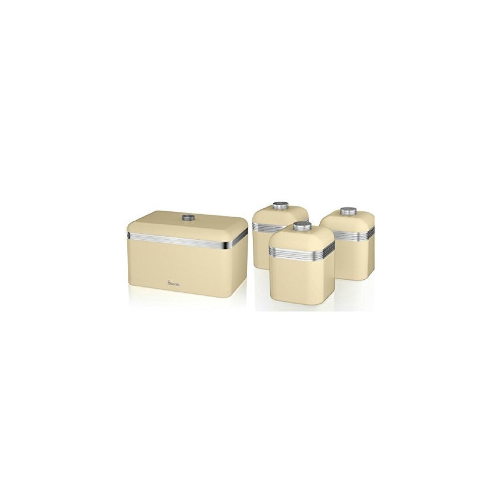 (Cream) 4pc Swan Retro Kitchen Storage Set
