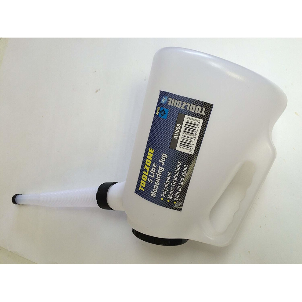 TZ 5L Plastic Polythylene Tapered Measuring Jug w Spout lid