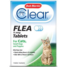 (Cats Under 11kg) Bob Martin Clear Cat & Dog Flea Tablets