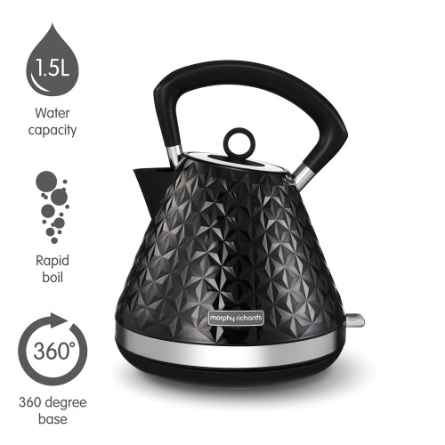 Morphy Richards Morphy Richards Vector Pyramid Kettle 108131 Traditional Kettle Black 2