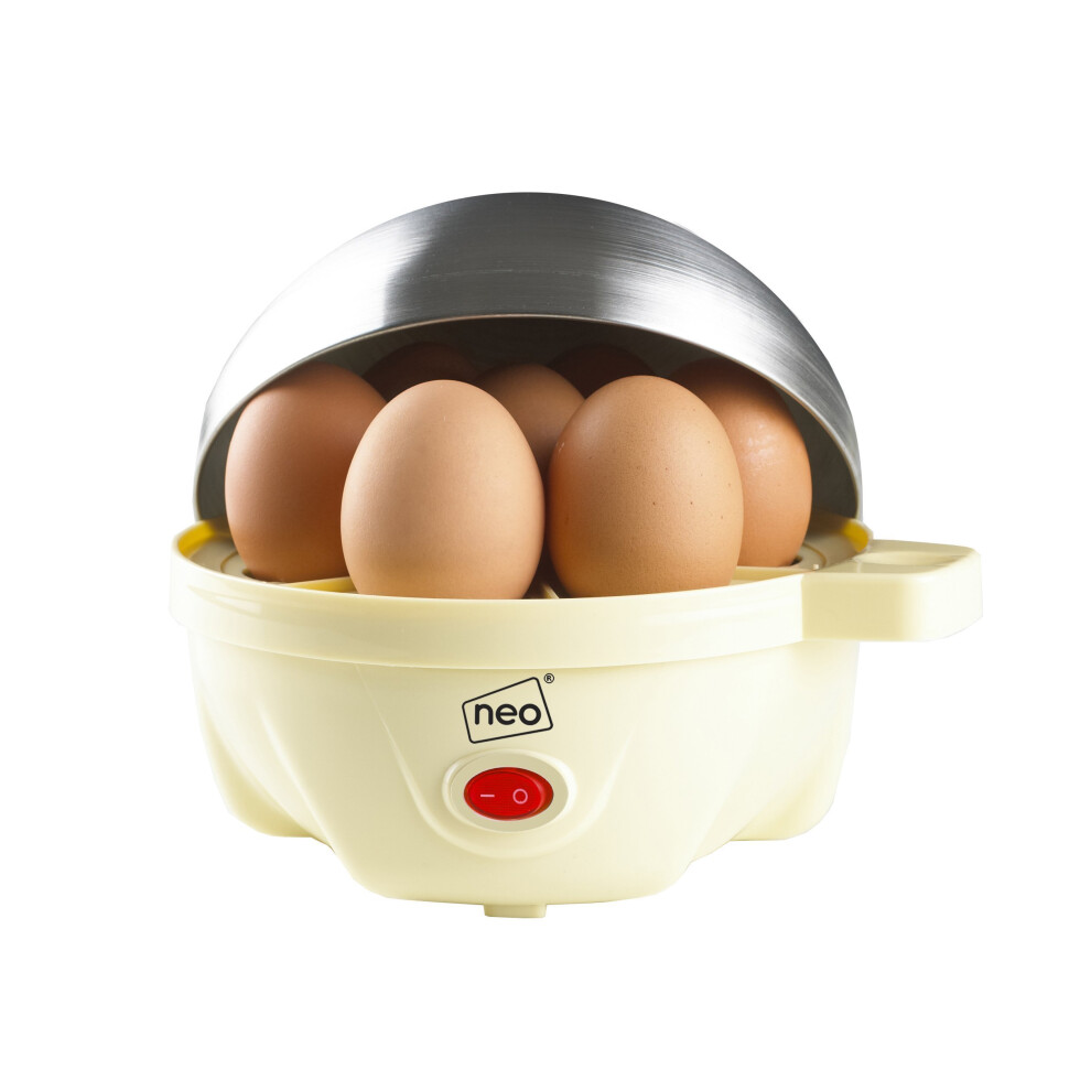 NeoÂ® Durable Stainless Steel Cream Electric Egg Cooker Boiler Poacher & Steamer Fits 7 Eggs