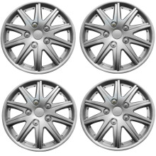 Brookstone Valencia Car Wheel Trim Set 13" Silver Set Of 4 Hub Caps Covers