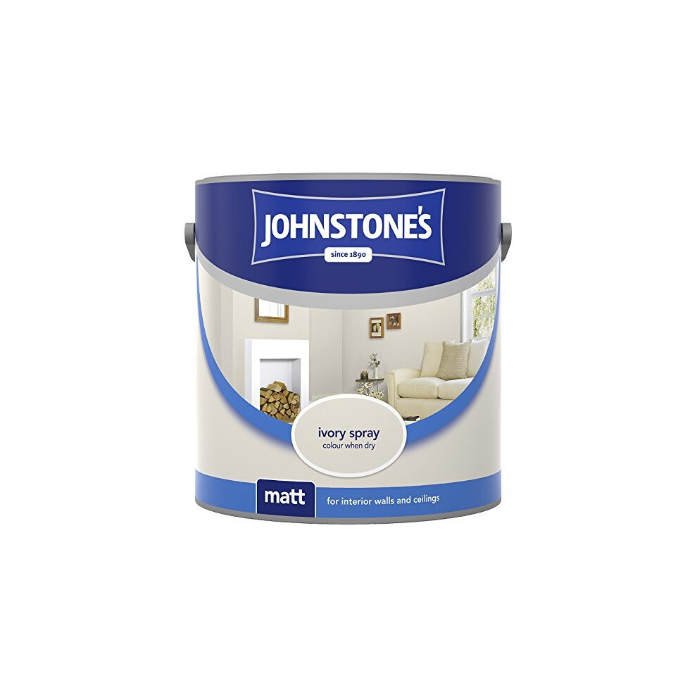 (Ivory Spray, 2.5L) Johnstone's Matt Emulsion | Matt Wall Paint