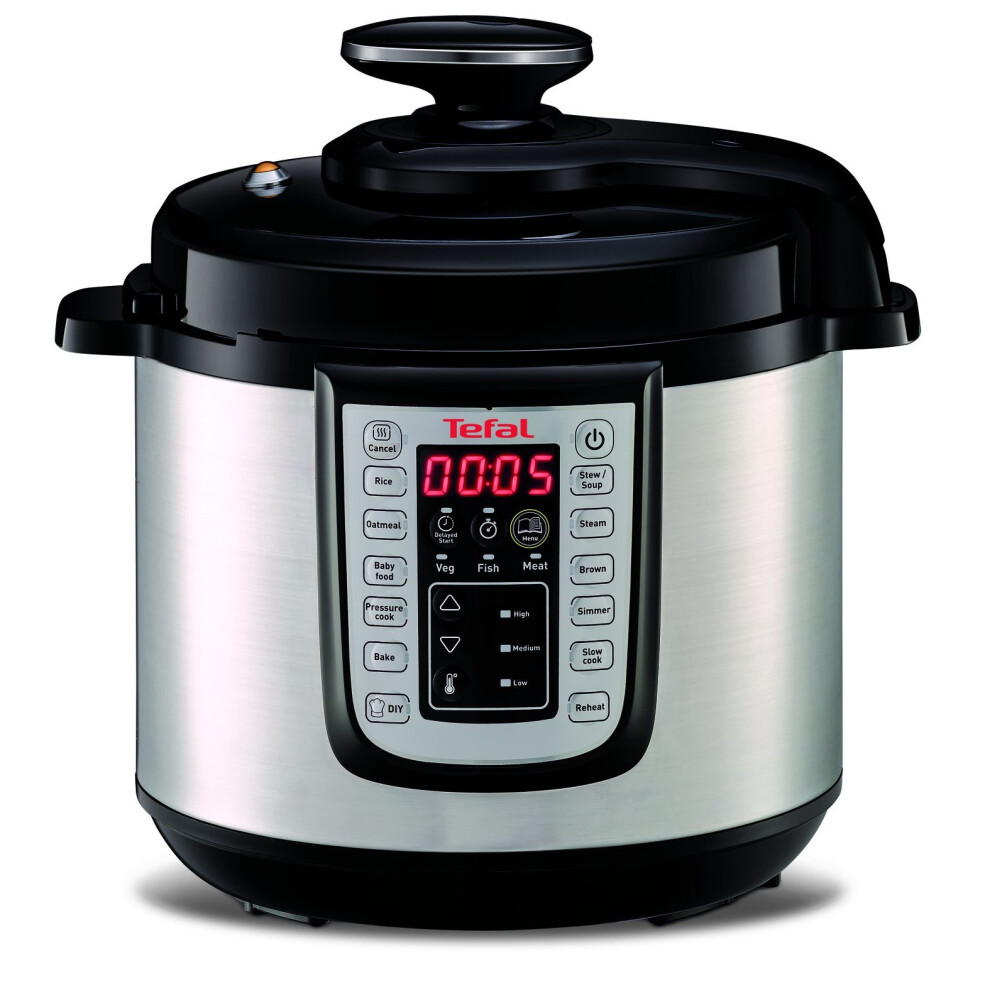 Tefal One CY505E40 Electric Pressure/Multi Cooker, Black/Stainless Steel