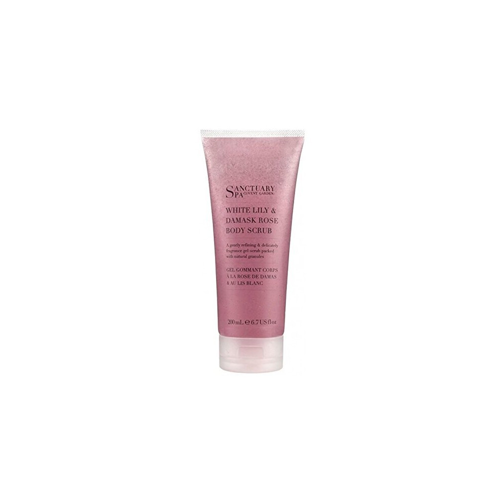 Sanctuary Spa Body Scrub Lily And Damask Rose, 200 Ml White