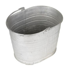 Vaso Metallico Oval 16.5" con Manici - Acciaio Zincato Leggero con Fori di Drenaggio - Vaso da Giardino Indoor/Outdoor