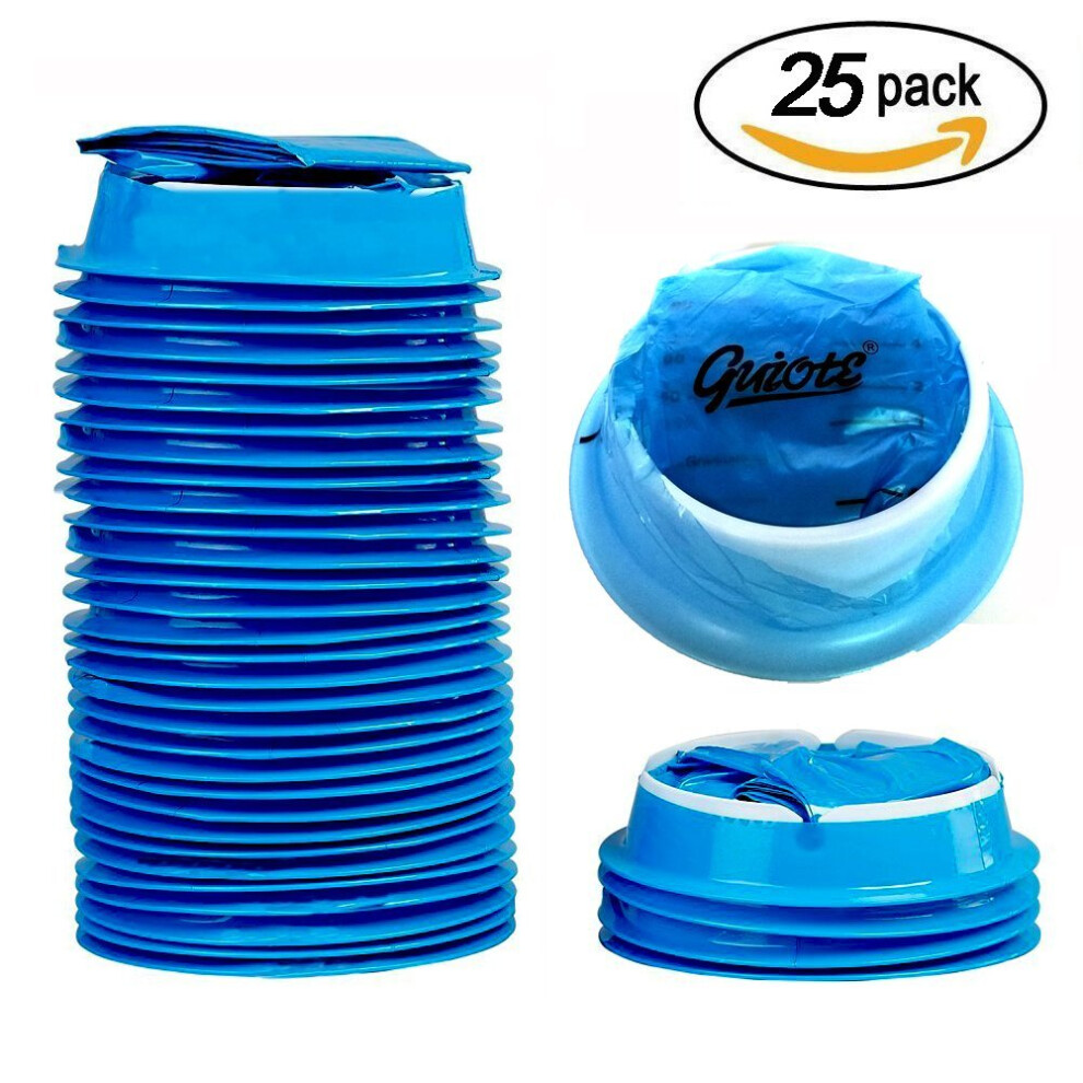 Guiote-Bag Blue 25 Pieces Disposable Vomit Bags, Emesis Bags, Aircraft & Car Sickness Bag, Nausea Bags For Travel Motion Sickness Barf Bag (25 Pack)