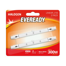 Eveready ECO Halogen 230W (300W Equivalent) Linear Light Bulb, Pack of 2, R7s, 300 W