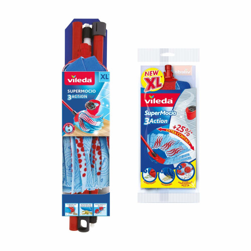 Vileda Vileda SuperMocio 3Action XL Compact Mop with Extra Refill