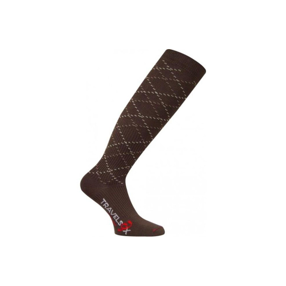 Travelsox TS 5000 Patented Graduated Compression OTC Socks 10-18 Mmhg, Brown - Large-image-OPC-PNFNHB-NEW
