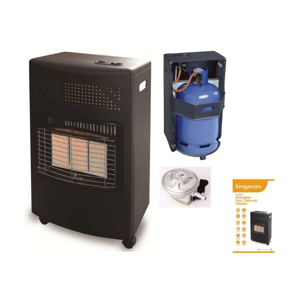 4.2Kw Portable Butane Gas Cyclinder Heater With Regulator Fire Camping Home Heater