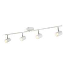 Searchlight Rollo 4 Lights White & Chrome Cylinder Head Split Bar Spotbar Light