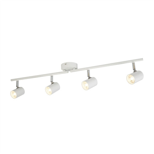 Searchlight Searchlight Rollo 4 Lights White & Chrome Cylinder Head Split Bar Spotbar Light