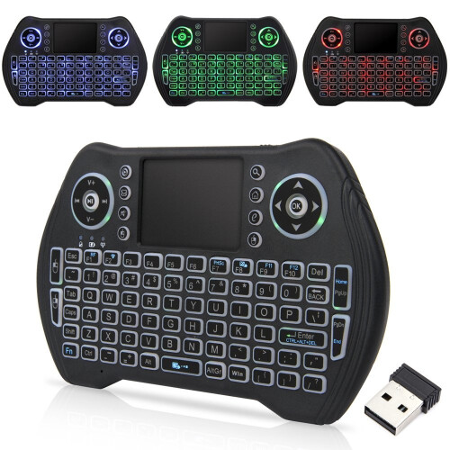 Zedo Backlit Mini Wireless Keyboard 2.4G, Handheld Remote with Touchpad Mouse for Android TV Box, Windows PC, HTPC, IPTV, Raspberry Pi, XBOX 360,...