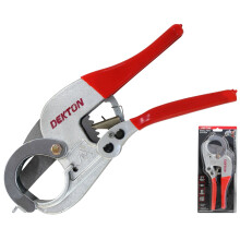 Dekton DT30190 Vinyl/Plastic Pipe Cutter Ratchet Plumbers Tool, 42mm Capacity, 11-Step, Heavy-Duty, Rust-Resistant