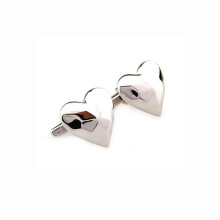 Cufflinks Silver Heart Love Ridged Friend Present Gift Cuff Link