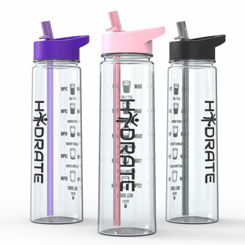 HYDRATE HYDRATE Motivational Bottle(Pink)