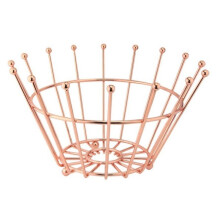 Stylish Copper Wire Finish Fruit Basket Crown Large Table Decoration 32Cm