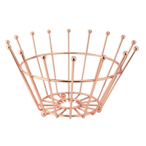 Stylish Copper Wire Finish Fruit Basket Crown Large Table Decoration 32Cm