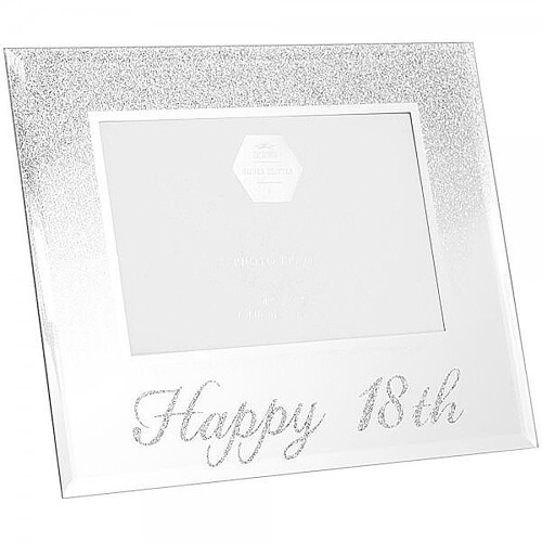 Happy 18th Silver Glitter Birthday Photo Frame Gift