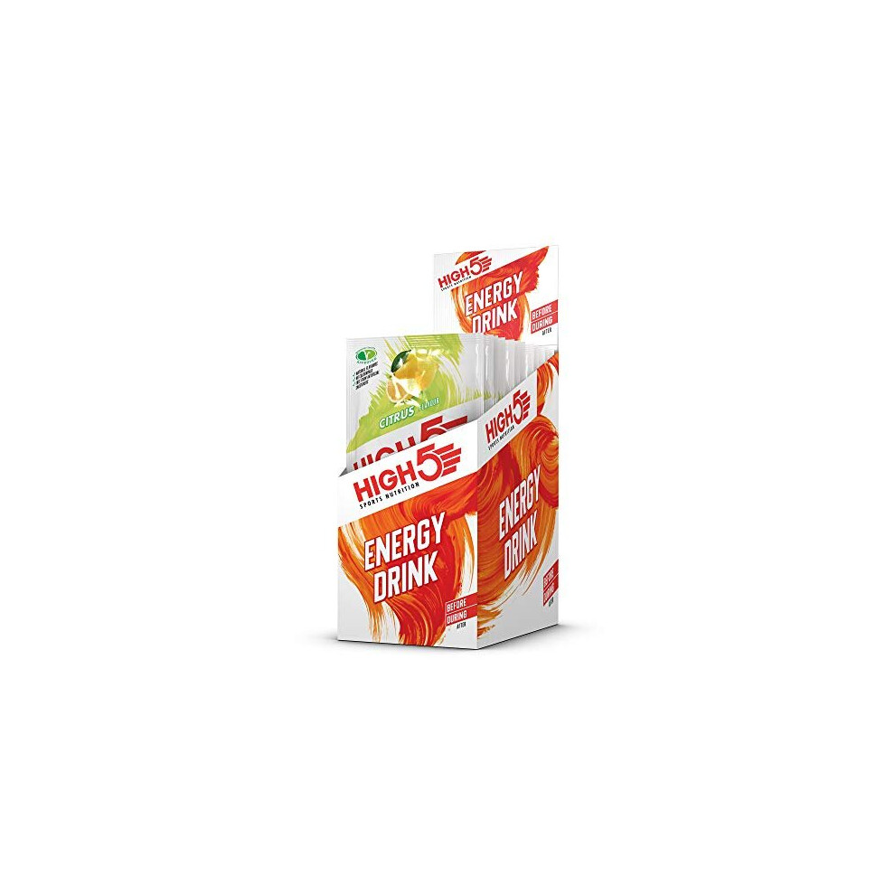 High5 Energy Hydration Drink Refreshing Mix Of Carbohydrates And Electrolytes Vegan Friendly (Citrus, 12 X 47G)
