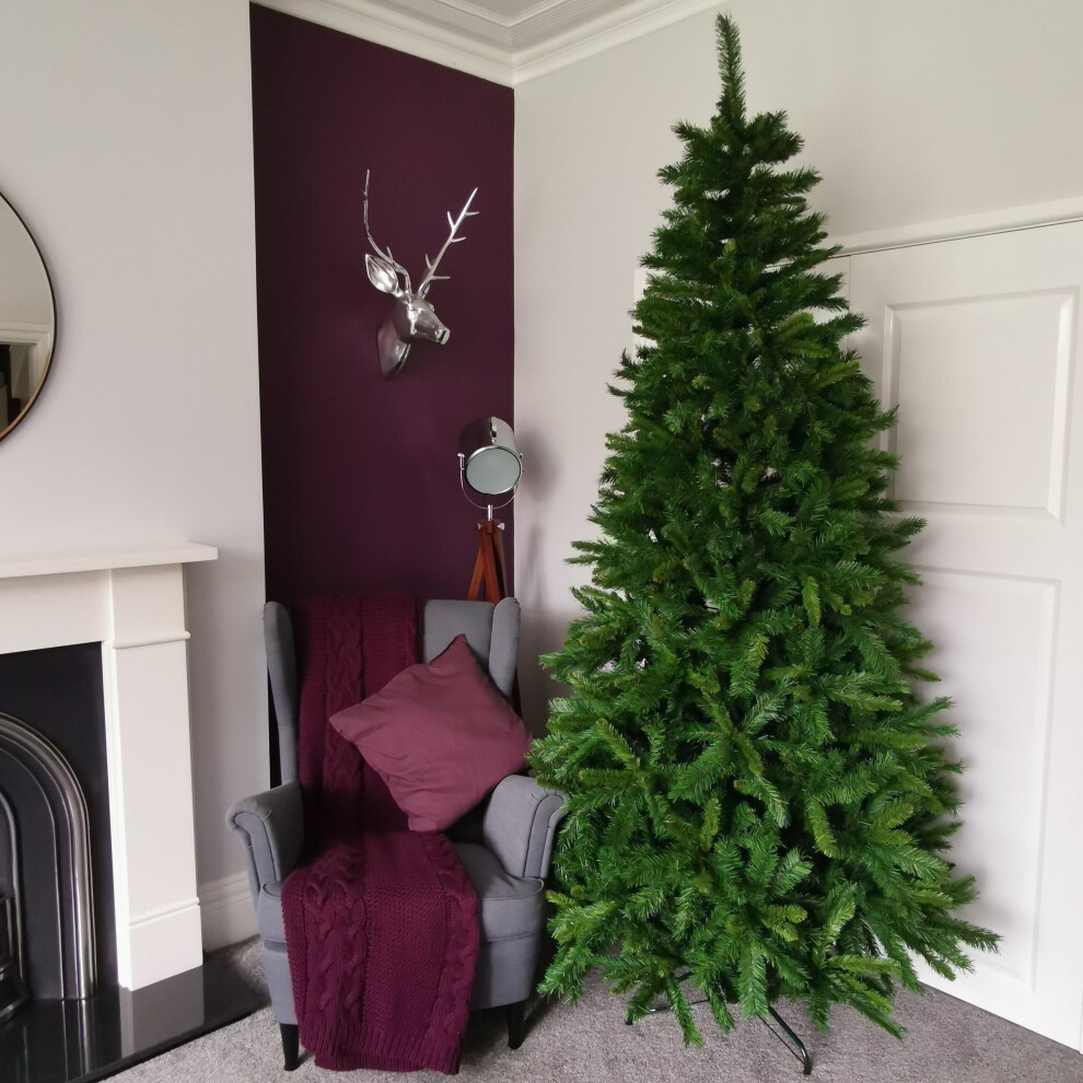 Snow Time 8Ft New Duchess Spruce Hinged 1312 Tips Christmas Tree Green