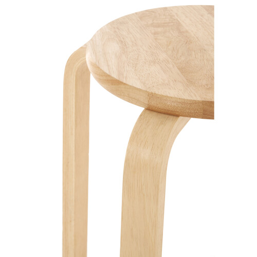 Premier Housewares Rustic Tropical Hevea Wood Stacking Stool, Stackable Kitchen Stool For Breakfast, Durable Counter Stool 2