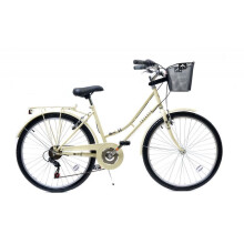 Aurai Trekker Ladies Heritage Traditional Basket Bike Bicycle 26in 6Sp Cream 26"