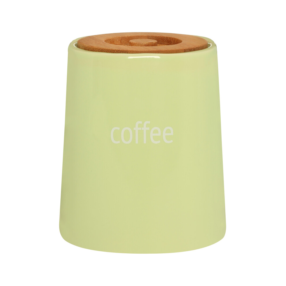 Chic Design Green Ceramic Coffee Canister, Functional Design Canister, Durable Canister For Ingredients