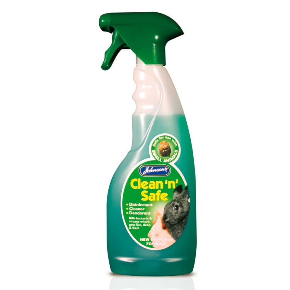 Johnson's Clean N Safe Litter Tray Disinfectant Spray for Small Animals, 500ml