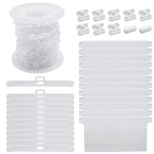 SelfTek Vertical Blind Accessories 12Pcs 89mm Vertical Blind Top Hangers,12Pcs Bottom Weights Slats,10M Bottom Chain and 10Pcs Chain Connector