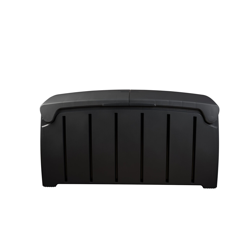 Strata 322L Heavy Duty Garden Storage Box / Seat, Lockable Trunk Grey