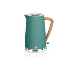 Swan SK14610WGREN Nordic Jug Kettle, Wood Effect, Soft Touch, 1.7L 3KW Fast Boil in Matte Green